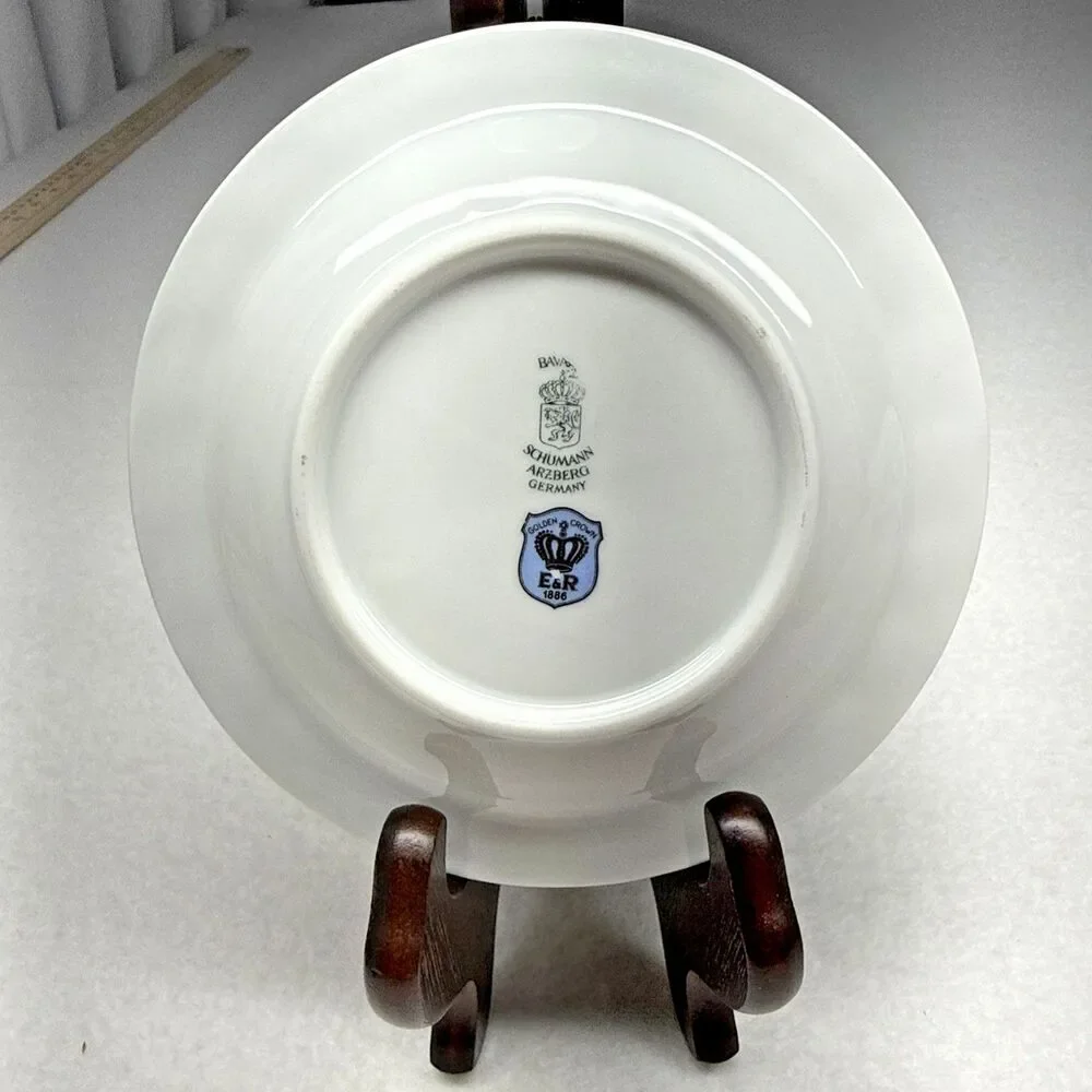 Schumann Bavaria Silver Anniversary Small Plate Golden Crown E&R Germany Vintage